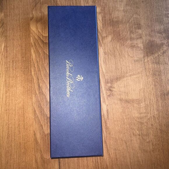 NEW Brooks Brothers Suspenders Braces Navy/Pink Stripe Adjustable Y Back Leather - Picture 7 of 7